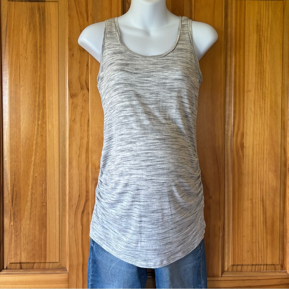 Motherhood Maternity Gray Ruched Sleeveless Tank Top